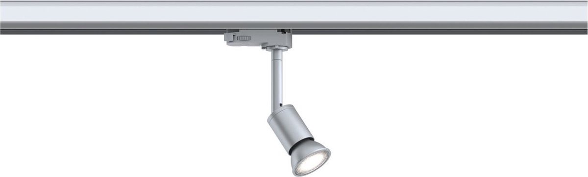 Paulmann 95527 ProRail3 railsysteem voor plafondverlichting, GU10 railspot, max. 10W, 230V, zilver, chroom, plafondrail, metaal, kunststof