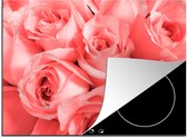 KitchenYeah® Inductie beschermer 75x52 cm - Pastel roze rozen - Kookplaataccessoires - Afdekplaat voor kookplaat - Inductiebeschermer - Inductiemat - Inductieplaat mat