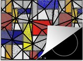 KitchenYeah® Inductie beschermer 75x52 cm - Mondriaan - Abstract - Patronen - Kookplaataccessoires - Afdekplaat voor kookplaat - Inductiebeschermer - Inductiemat - Inductieplaat mat