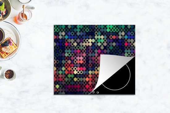 KitchenYeah® Inductie beschermer 75x52 cm - Sterren - Regenboog - Stippen - Geometrie - Design - Kookplaataccessoires - Afdekplaat voor kookplaat - Inductiebeschermer - Inductiemat - Inductieplaat mat