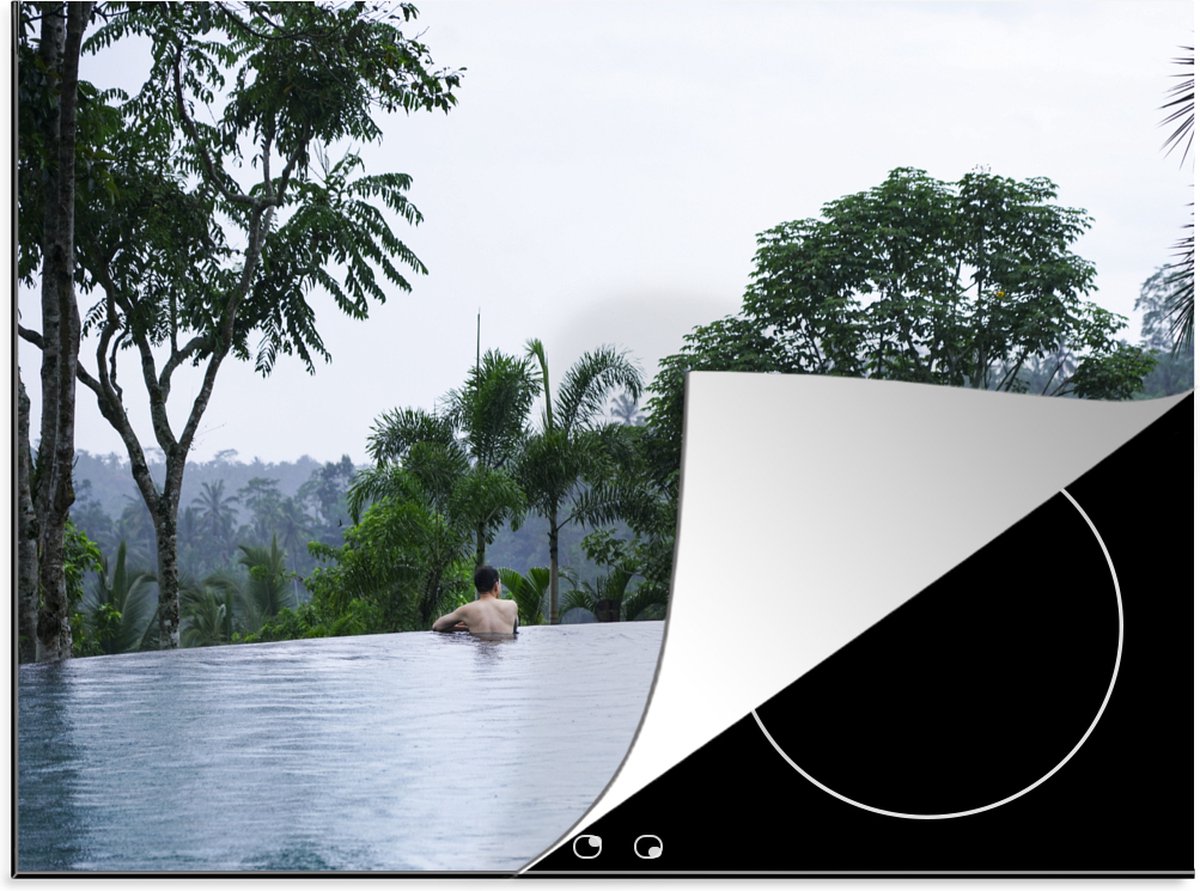 Inductie beschermer - Inductie Mat - Een oneindig zwembad in Ubud, Indonesië - 70x52 cm - inductiebeschermer - KitchenYeah