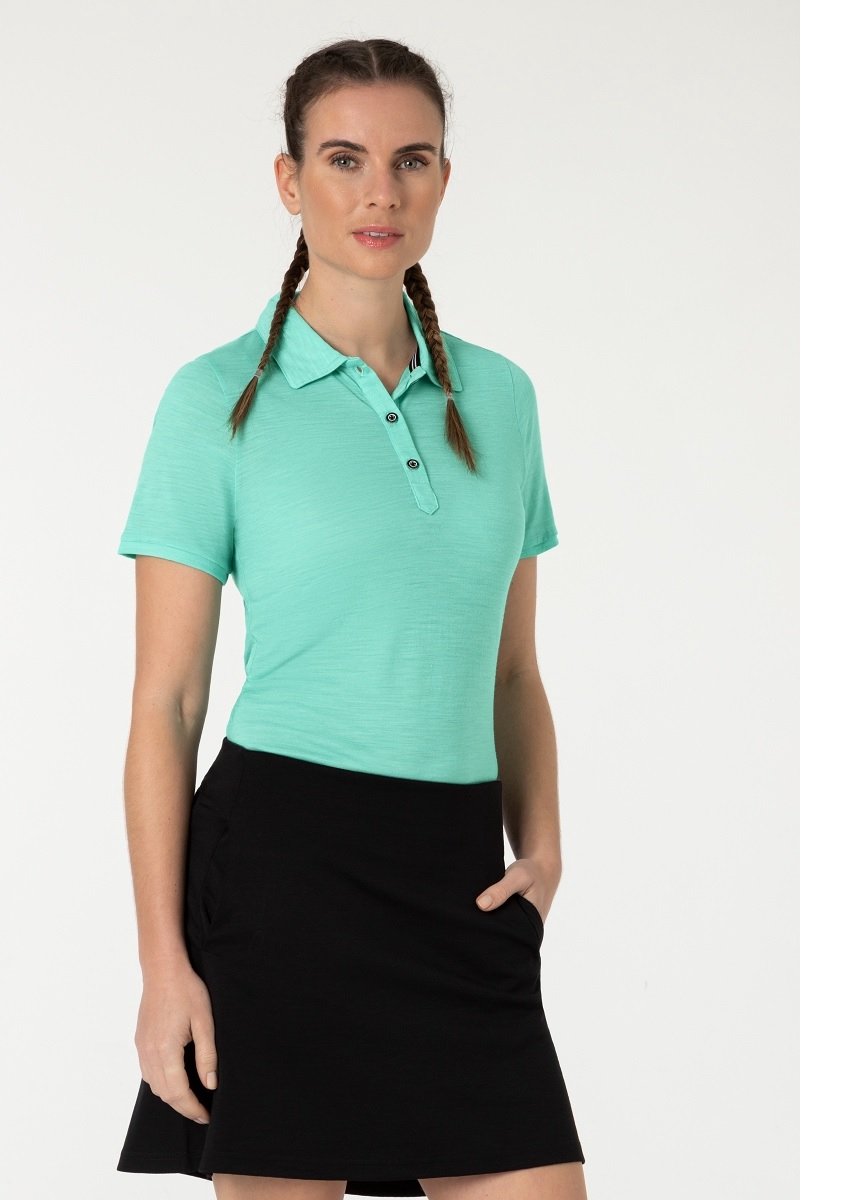 Super Natural Woman sporty polo ice green melange - Groen - Maat S