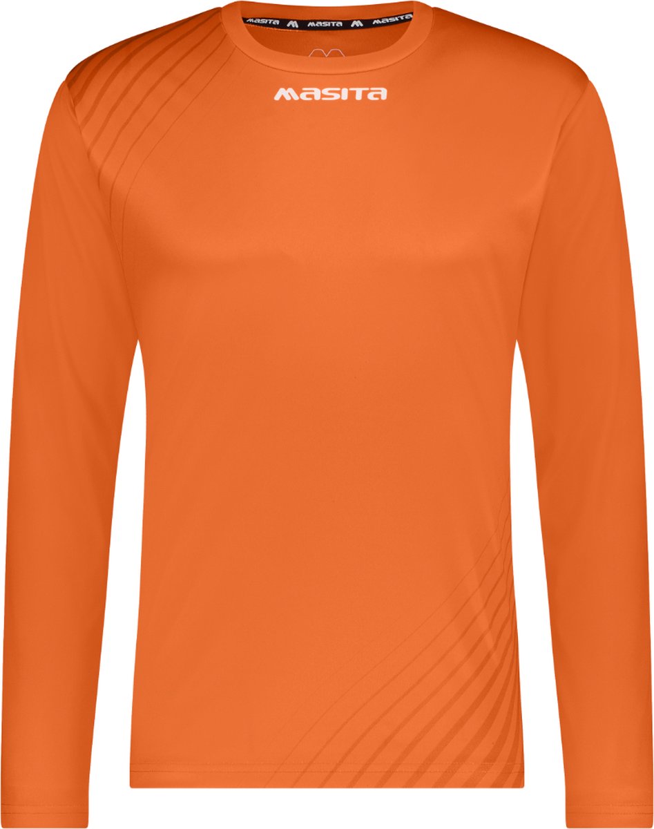 Masita | Focus Dames & Heren T-Shirt Lange Mouw Unisex Sportshirt - ORANGE - XL