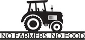 LBM autosticker/tractorsticker - No farmers, no food - Zwart