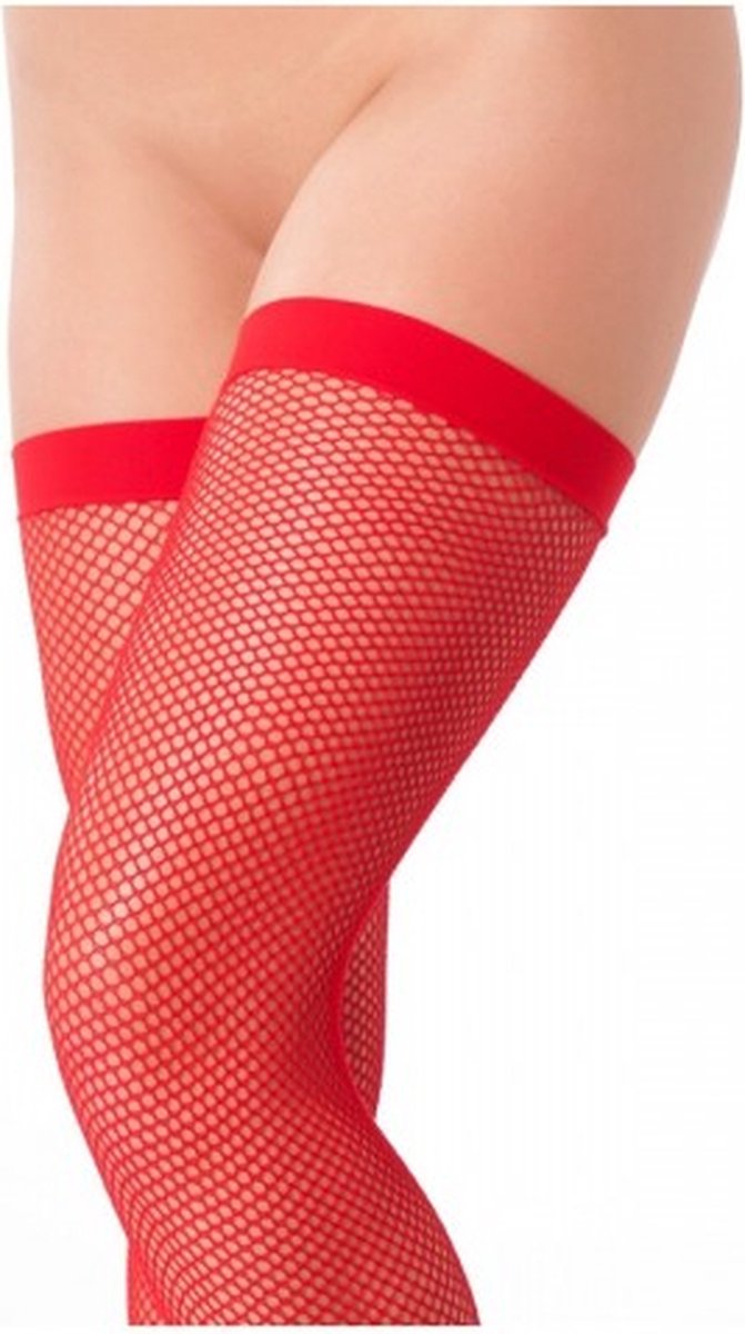 Goedkoopste Amorable - Sexy Lingerie - Stay Up Netkousen - Rood - One Size - Erotisch
