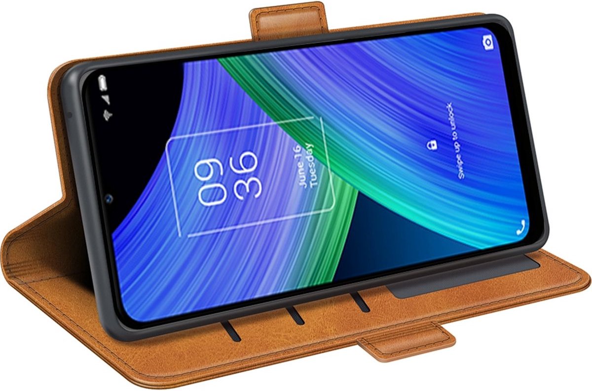 Mobigear Telefoonhoesje geschikt voor TCL 20 SE Hoesje | Mobigear Slim Magnet Bookcase Portemonnee | Pasjeshouder voor 3 Pasjes | Telefoonhoesje voor Pinpas / OV Kaart / Rijbewijs - Rood — cadeau in Cadeau-ideeën - foto 8