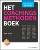 Boek 'Het Coachingsmethoden Boek' met een grijze kaft en witte letters.