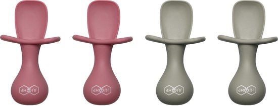 Bébé - Cuillères Bébé - Couverts Couverts pour enfants - Couverts Bébé - Sans BPA - 4 Pièces - Rose Grijs