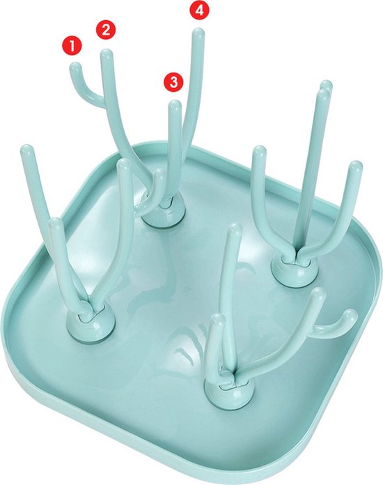 HD Shop - Flessen Droogrek - Baby Flessenrek - Afdruiprek Baby - Droogrek - Groen/Turqoise van HD Shop — afbeelding 4