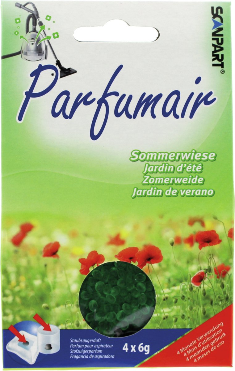Scanpart Parfumair Stofzuigerverfrisser - Geurkorrels - Zomerweide - 4 x 6g