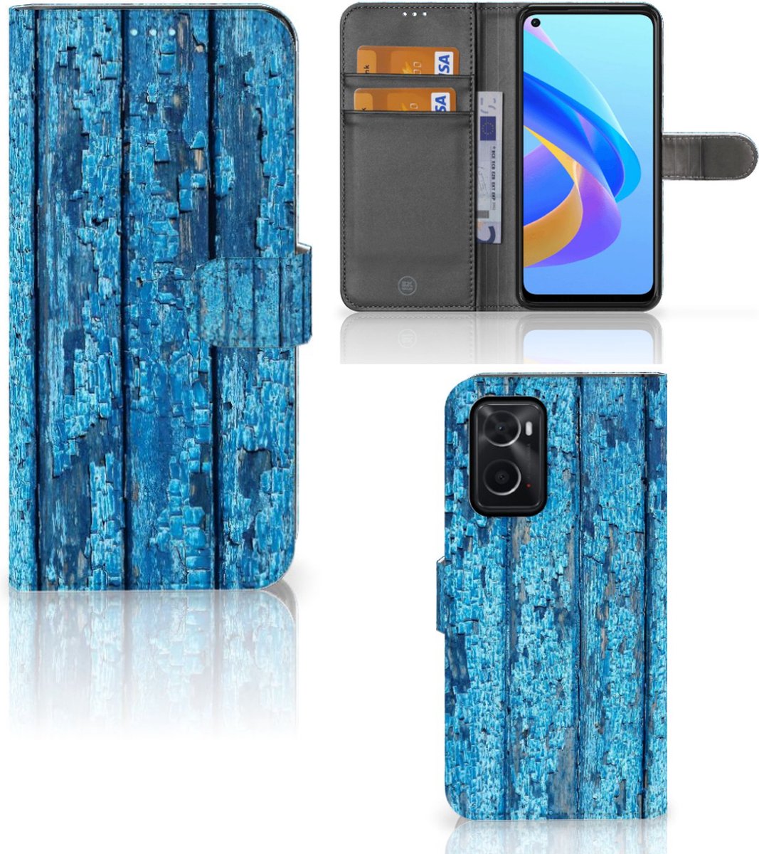 Magnet Case OPPO A76 | A96 Telefoonhoesje Wood Blue