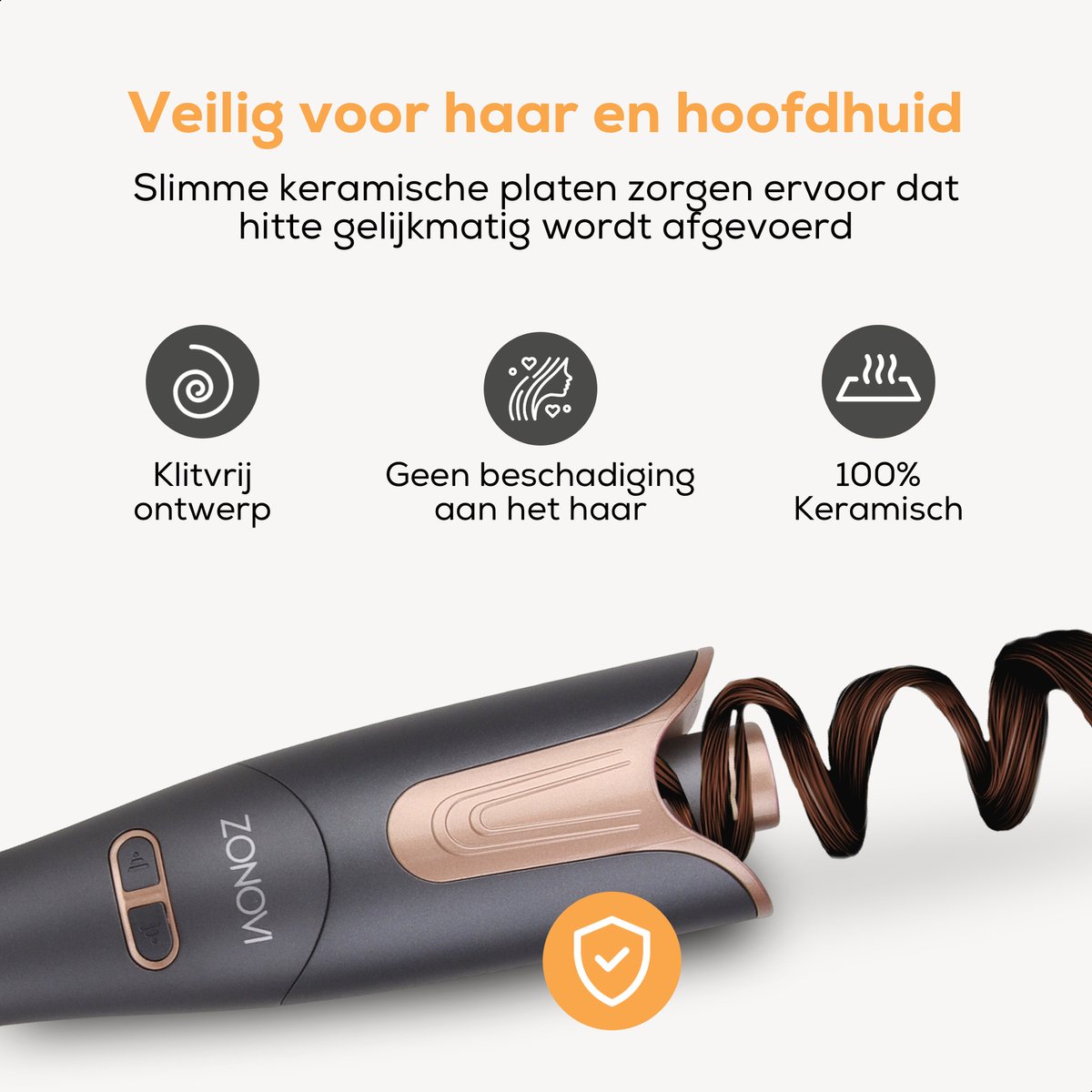 Zonovi Automatische Krultang - Curling Iron - Keramische - afbeelding 3