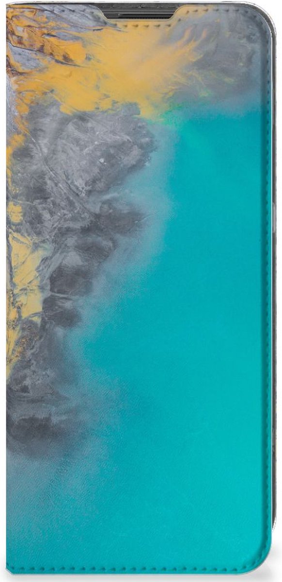 Hoesje OnePlus 10 Pro Flip Case Marble Blue Gold