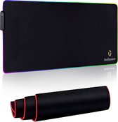 InGame RGB Gaming Mouse Pad XXL - Tapis de souris d'éclairage LED - Tapis de souris LED - Tapis de souris antidérapant - Imperméable - Extra large et long - Noir - Doux