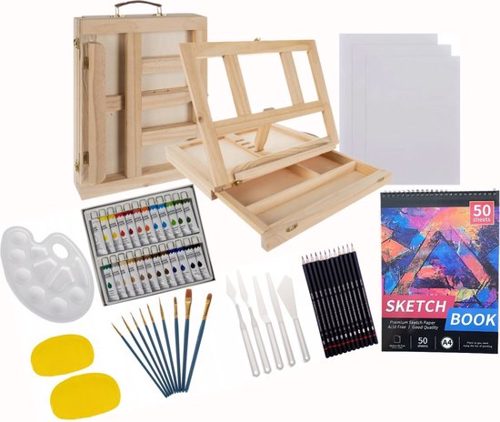 Toiles de peinture de dessin de peintre de Luxe 58 pièces avec Pinceaux de  table et... | bol.com