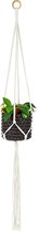 QUVIO Plantenhanger voor bloempot - Hangpot - Hangende bloempot - Plantenhanger macrame - Plantenhanger binnen - Hangpotten - Gevlochten touw - Diameter tussen 12 en 20 cm - Wit