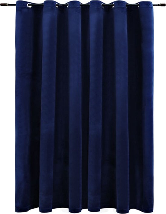vidaXL-Gordijn-verduisterend-met-ringen-290x245-cm-fluweel-blauw