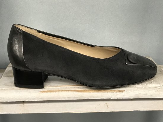 Hassia - Pumps - Grijs - Maat 39 / UK 6 - model Estella K - verwisselbaar leren voetbed - Leer / suede - donkergrijze dames schoenen grijze