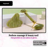 Pure Jade Gua Sha & Face roller – Schraper - Massagehulpmiddel – Gezichtsmassage – Massage – Jade Roller - Face Roller – Ontspanning