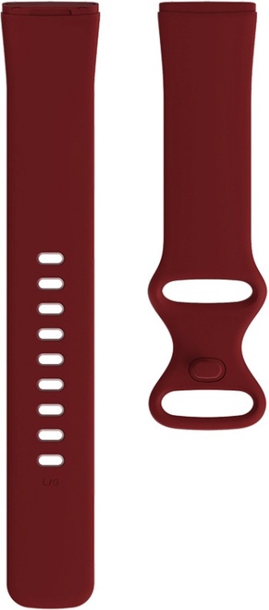 Siliconen bandje - geschikt voor Fitbit Versa 3 / Fitbit Sense - maat S/M - bordeauxrood