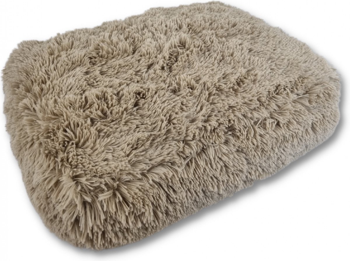 Bol.com Topmast Fluffy Lounge Serie - Hondenkussen - Taupe - 116 x 84 x 21 cm - Hondenmand - Dierenkussen - Kattenkussen - Katte... aanbieding