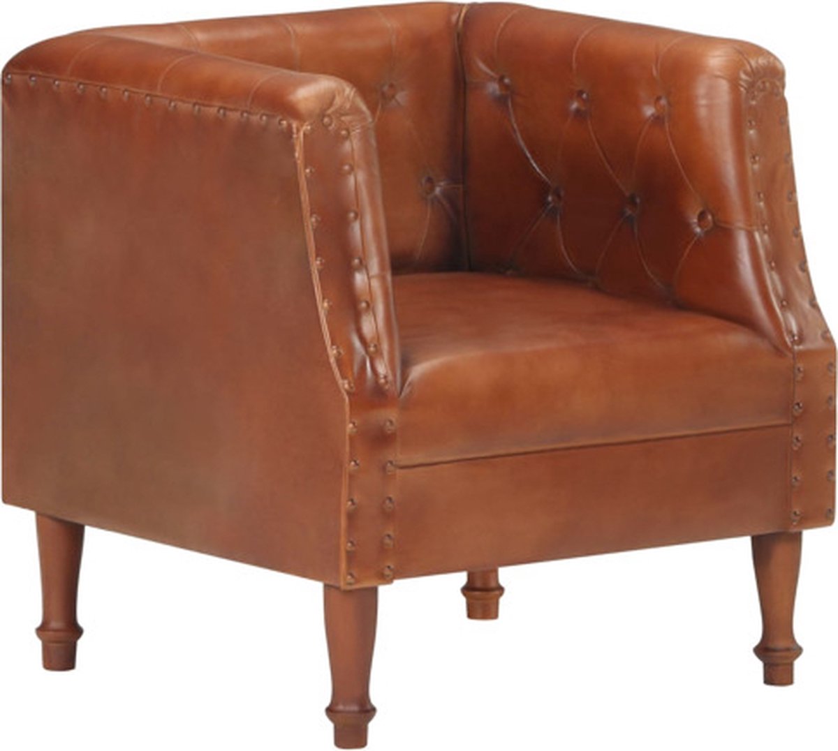 vidaXL - Fauteuil - echt - leer - bruin