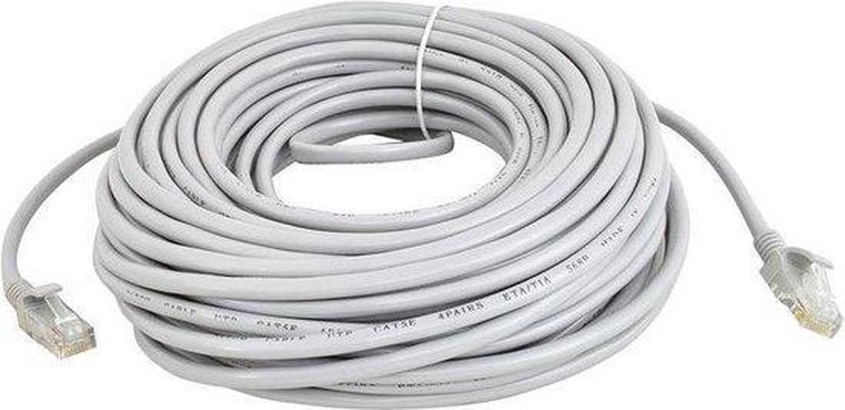 ValeDelucs Internetkabel 20 meter - CAT5 UTP Ethernet kabel RJ45 - Patchkabel LAN Cable Netwerkkabel - Grijs