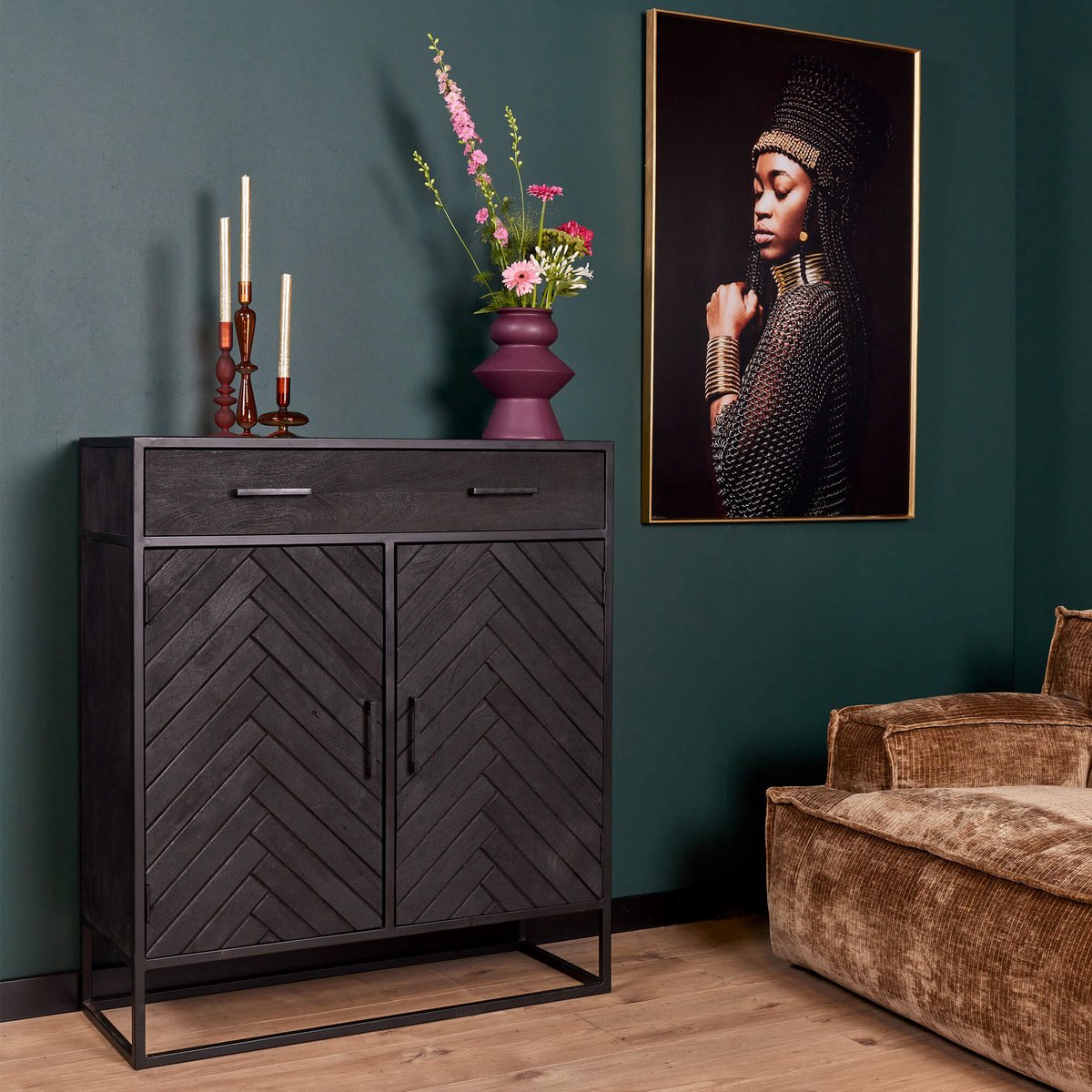 Meubels4nu - Boston - Kabinet - Mangohout - 100cm - Opbergkast - Ladekast - Snelle levering