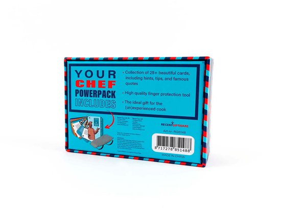 Recent Giftware - How to become a Chef - voor een student of ervaren kok - leuk en ideaal cadeau! - Chef Powerpack - inclusief vingerschild - koken - kookboek + cadeau - tips, tricks hints - bekende quotes
