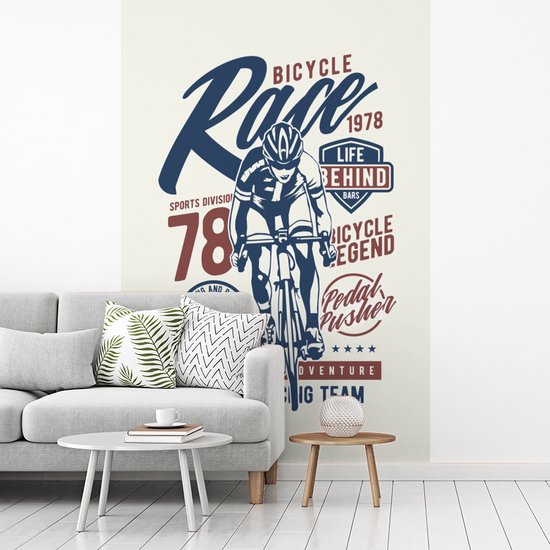 Papier Peint - Papiers Papier peint photo Cyclisme - Bicyclette - Vintage - Largeur 200 cm x Hauteur 300 cm