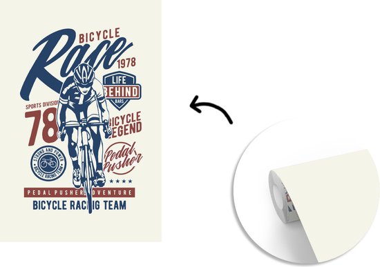Papier Peint - Papiers Papier peint photo Cyclisme - Bicyclette - Vintage - Largeur 200 cm x Hauteur 300 cm