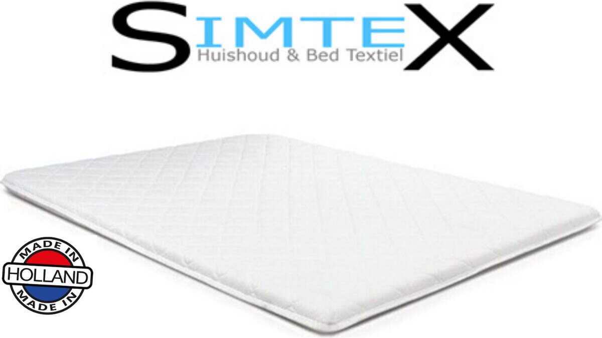 Visco (traagschuim) topdekmatras/topper - 9 cm dik - 3 zijdige rits - 180x200 - Made by SIMTEX