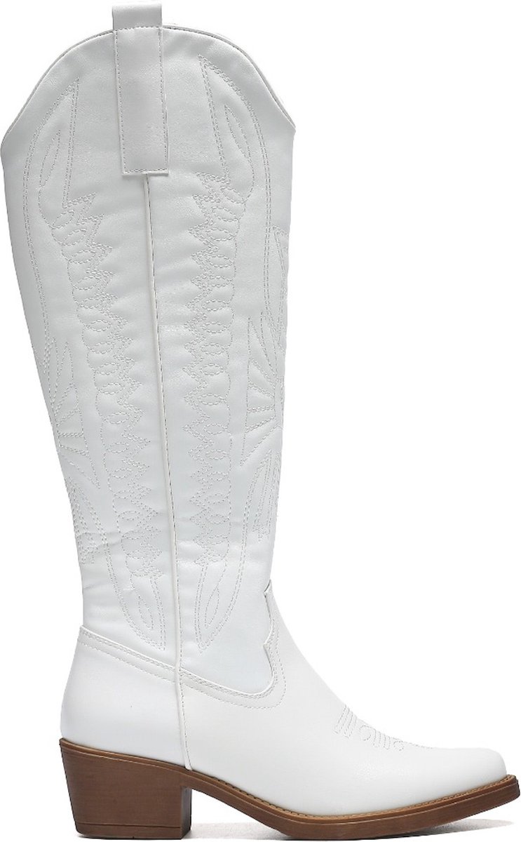 Smile Favorites® Dames Cowboylaarzen - Wit - Imitatieleer - Maat 36
