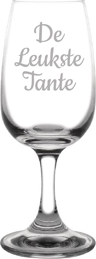 Gegraveerde portglas 12cl De Leukste Tante