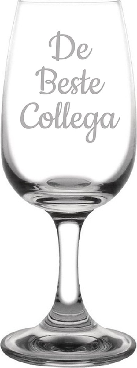 Gegraveerde portglas 12cl De Beste Collega