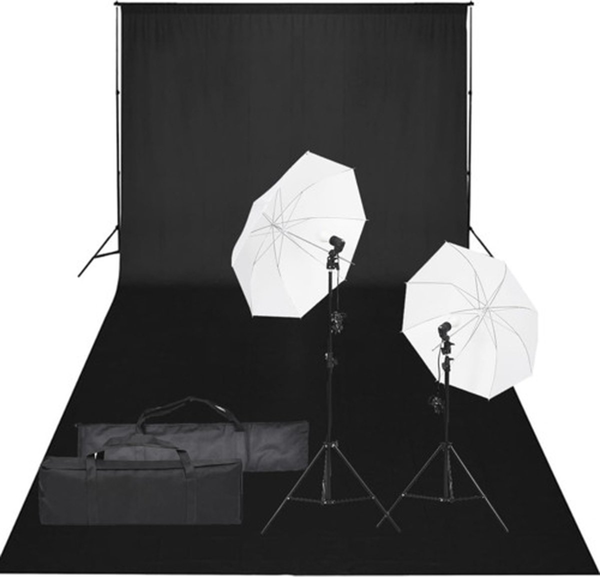 vidaXL - Fotostudioset - met - verlichtingsset - en - achtergrond