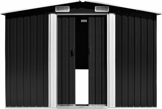vidaXL - Tuinschuur - 257x298x178 - cm - metaal - antracietkleurig