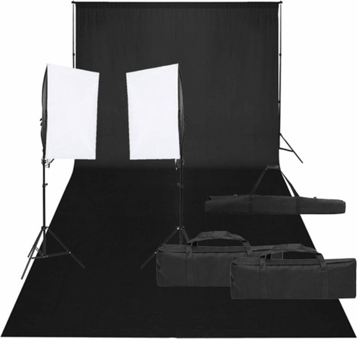 vidaXL - Fotostudioset - met - verlichtingsset - en - achtergrond