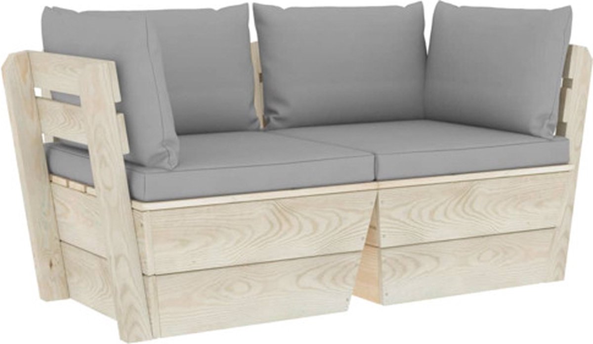 1200x697.jpg vidaXL - Tuinbank - 2-zits - met - kussens - pallet - vurenhout - Afbeelding 1