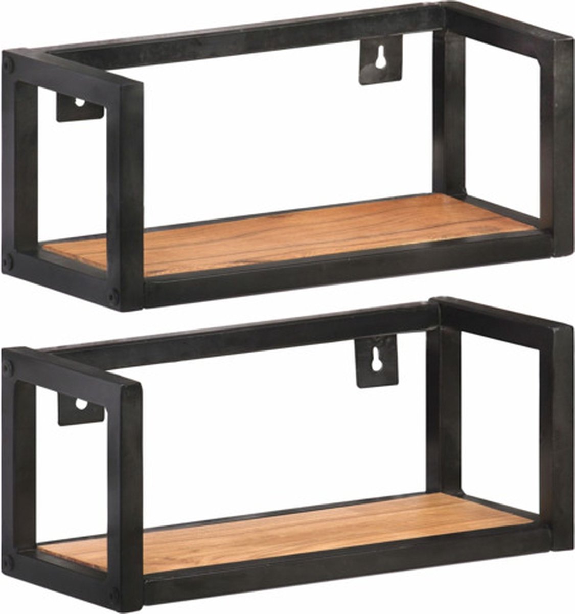 vidaXL Wandschappen - 2 - st - 40 - cm - massief - acaciahout Bruin