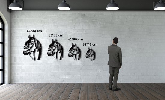 Décoration murale | Tête de Horse / Head de cheval| Métal - Art mural | Décoration murale | Salle de séjour |Bronze| 43x61 cm