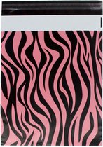Verzendzakken voor Kleding - 100 stuks - 33.5 x 43 cm (A3) - Zebra Roze - Verzendzakken Webshop - Verzendzakken plastic met plakstrip