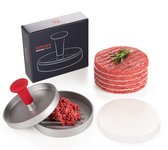 Blumtal Hamburgerpers - BBQ Accessoires - Voor de Perfecte Hamburger - Burger Press - Met 50 Ronde Bakpapier Vellen - Aluminium