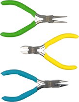 Beadsmith - 3 delige Color Id tangenset met rondbektang, platbektang en kniptang - Multicolour