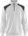 Blaklader Sweatshirt bi-colour met halve rits 3353-1158 - Wit/Donkergrijs - L
