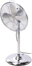 Oneiro’s Luxe Ventilator chroom met 3 snelheden - max 125 cm - zomer – tuin –– zomer – tuinaccessoires – koelen – ventilatoren – verkoeling – elektronica – luchtbehandeling – klimaatbeheersing – vloerventilator – tafelventilator