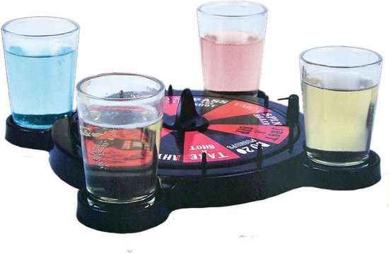 Thumbnail van een extra afbeelding van het spel Oneiro’s Luxe Roulette + 4 shots - Drinkspel - zomer – reizen – vliegtuig – spelletjes – spellen – reisspellen