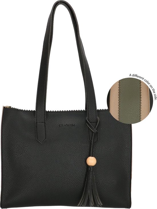 Charm London Covent Garden Shopper - Zwart-Taupe-Olijf