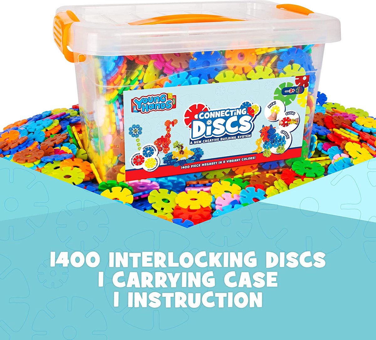 Creative Kids - 1400 pièces - Disques en plastique emboîtables pour une  construction