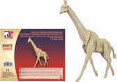 Houten dieren 3D puzzel giraffe - Speelgoed bouwpakket 19,5 x 6 x 25,5 cm